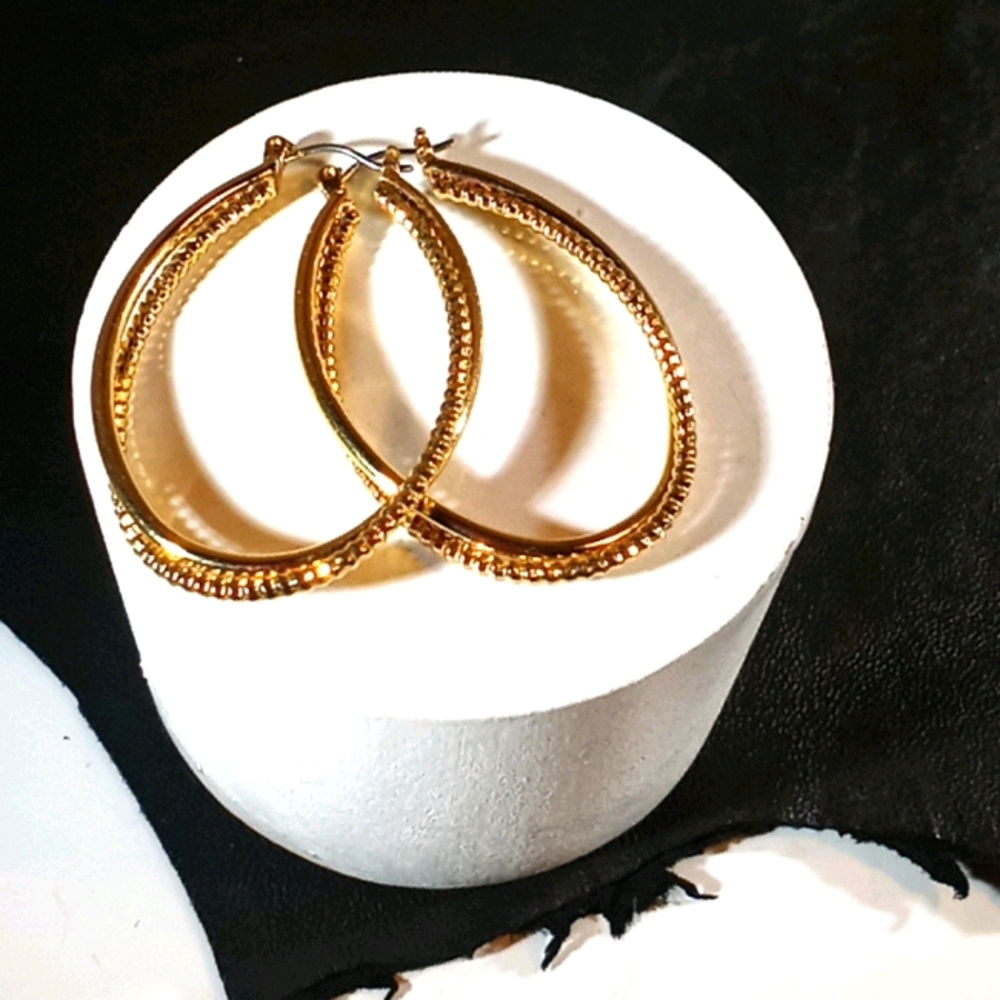 2" goldtone hoop earrings